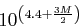 \begin{displaymath}10^{\left(4.4 + \frac{3M}{2}\right)}\end{displaymath}