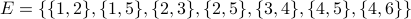 E = {{1,2},{1,5},{2,3},{2,5},{3,4},{4,5},{4,6}}