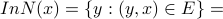 InN(x) = {y: (y,x) in E} =